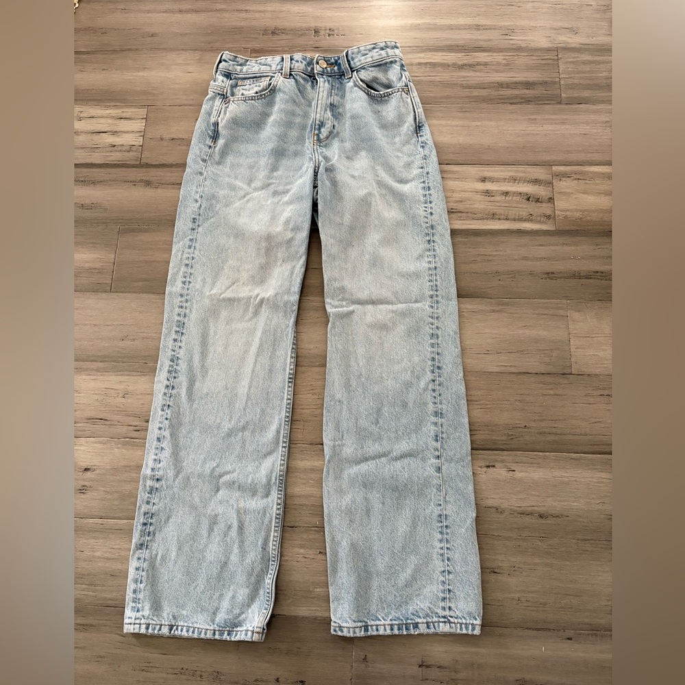 Zara Light Blue Straight Leg Jeans